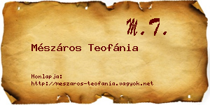 Mészáros Teofánia névjegykártya